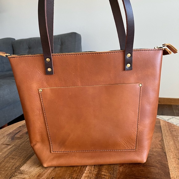 Portland Leather Goods Handbags - Portland Leather Goods medium zippered tote